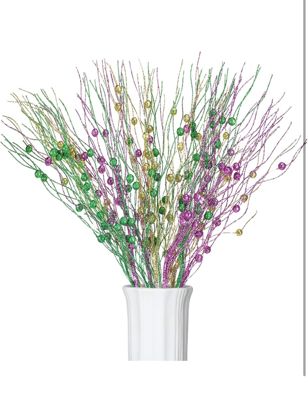 NEW Open Box 24Pcs Mardi Gras Glitter Picks Mardi Gras Table Centerpiece Decorat